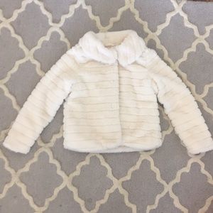 Tahari  Faux Fur Jacket-winter white
